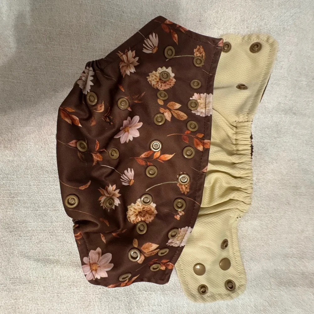 Floral Brown Diaper Cover